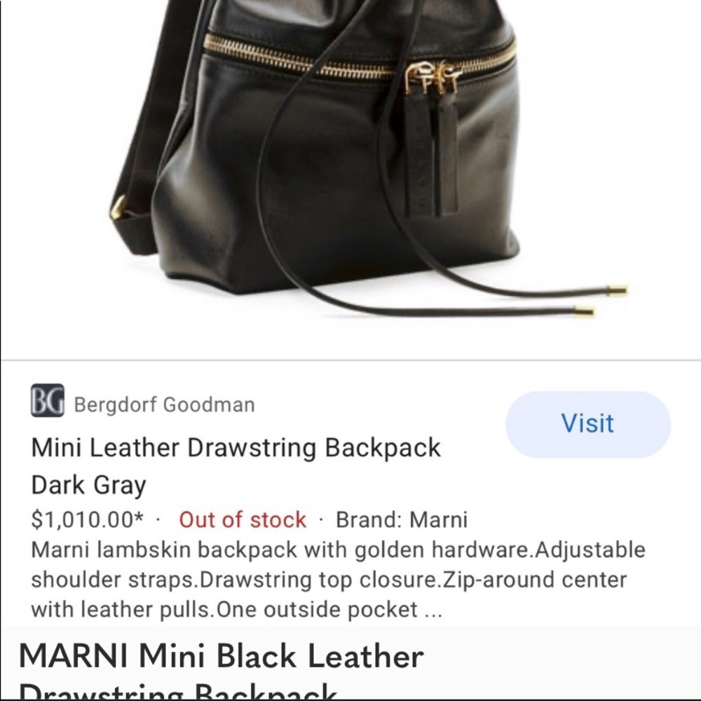 Marni Mini Leather Drawstring Backpack - Picture 15 of 15
